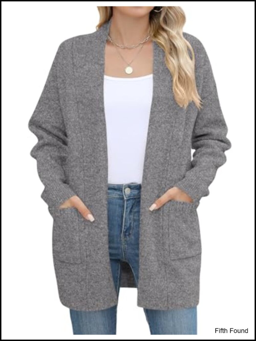 Womens Casual Knit Cardigan Sweater Open Front with Pockets